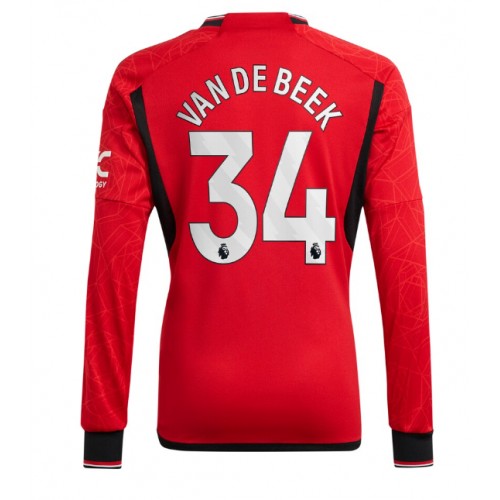 Maillot de foot Manchester United Donny van de Beek #34 Domicile 2023-24 Manche Longue